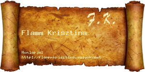 Flamm Krisztina névjegykártya